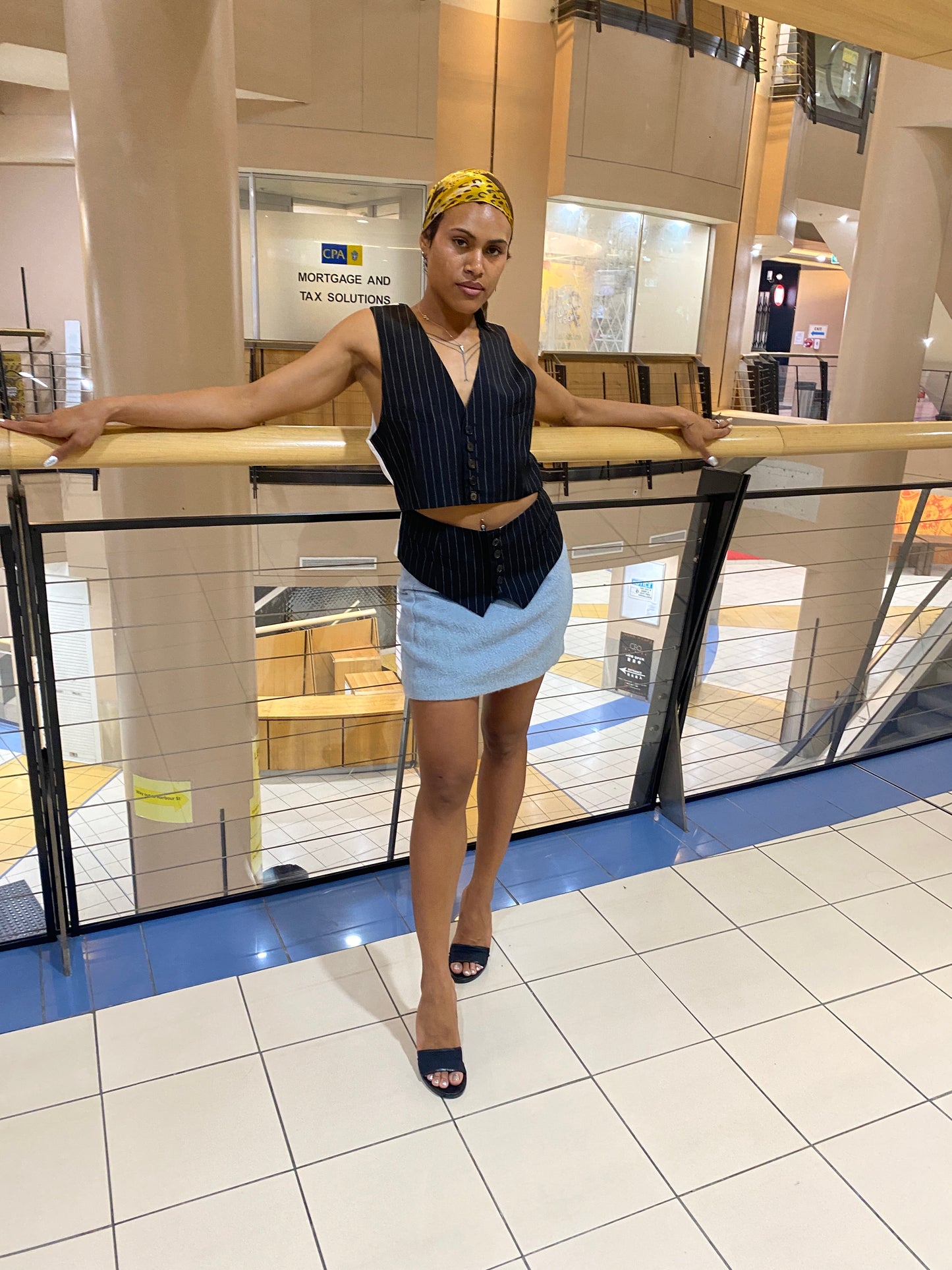 Treasure, Acne light blue mini skirt