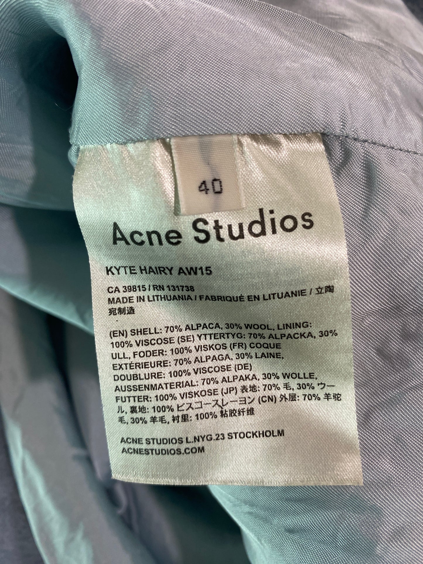 Treasure, Acne light blue mini skirt