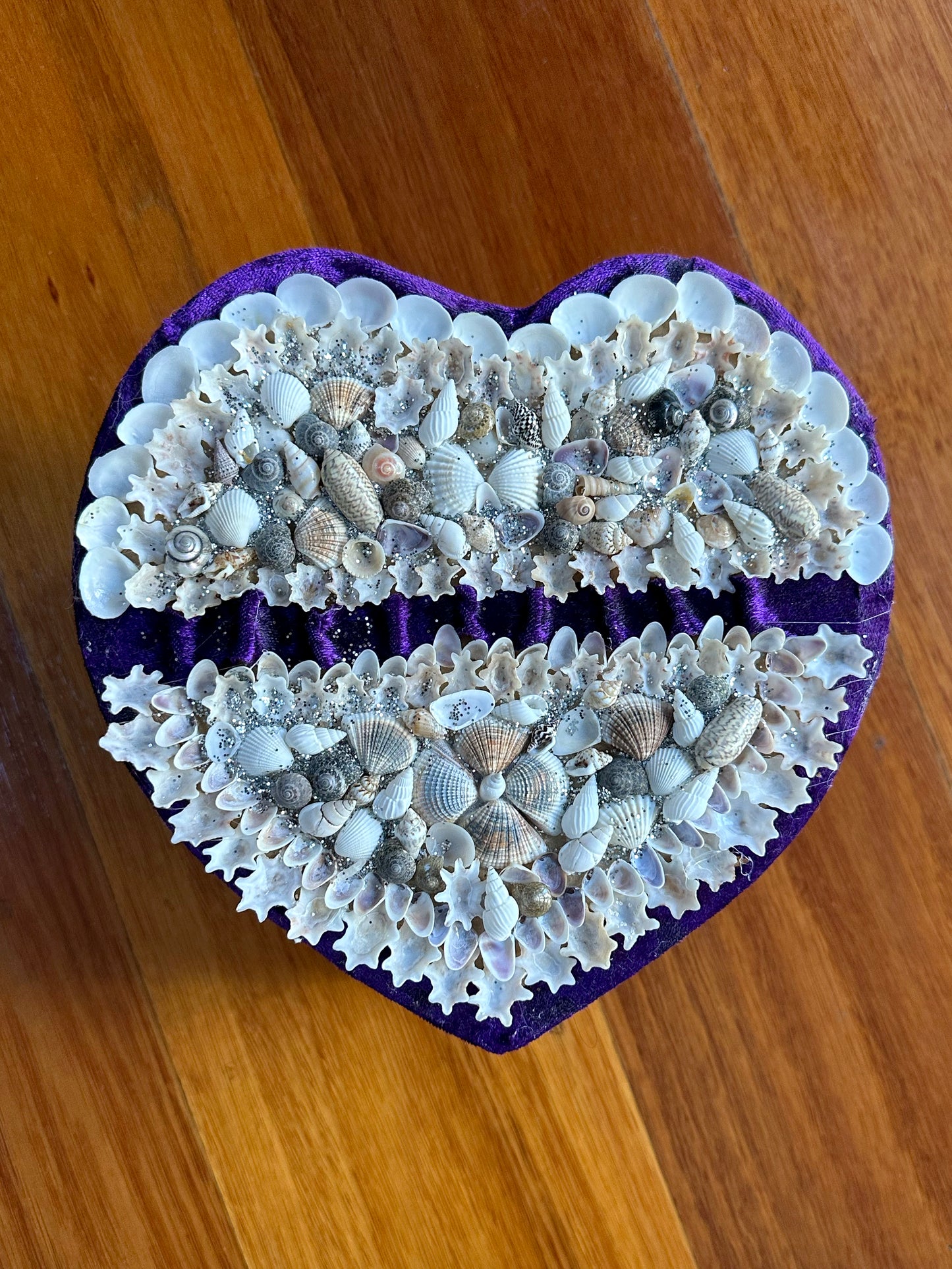 Aunty Marilyn Russell, Shellwork Dark purple jewellery box