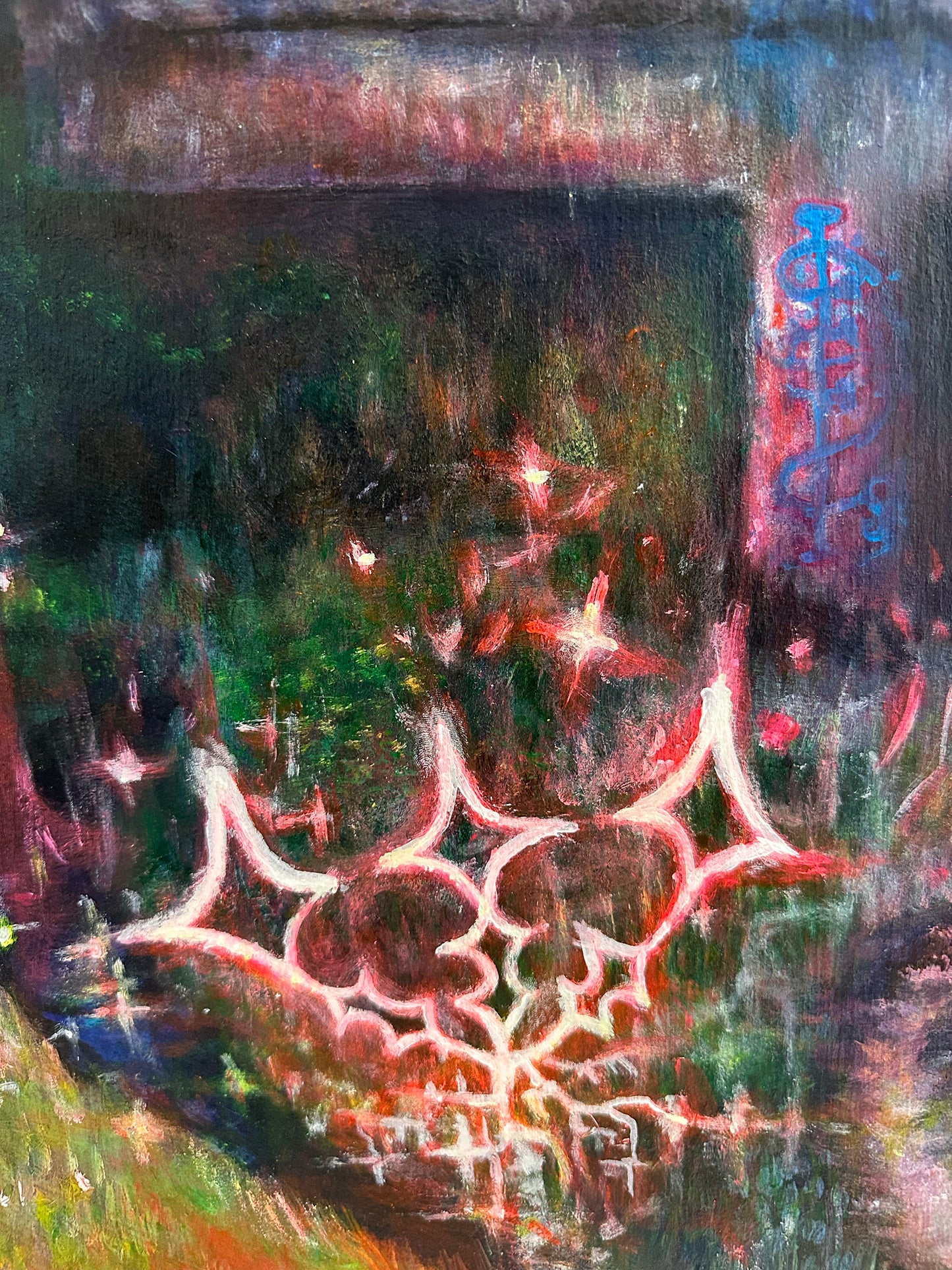 Luci Avard, Saturn in Aries Over Swamp Woods (Nirnroot Painting)