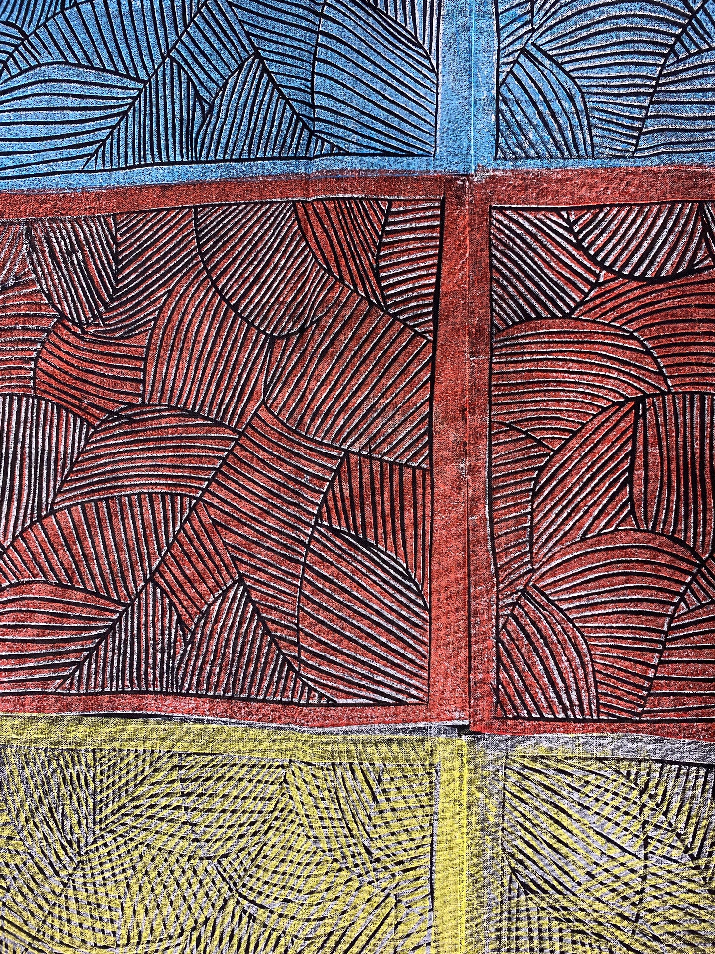 Carol Liyawanga, Welebme (flat), Lino print fabric