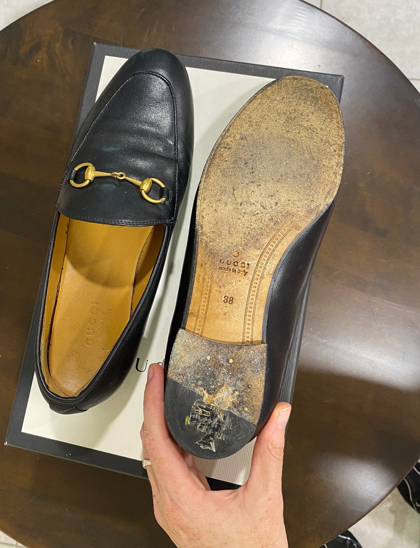 Treasure, Gucci black loafers