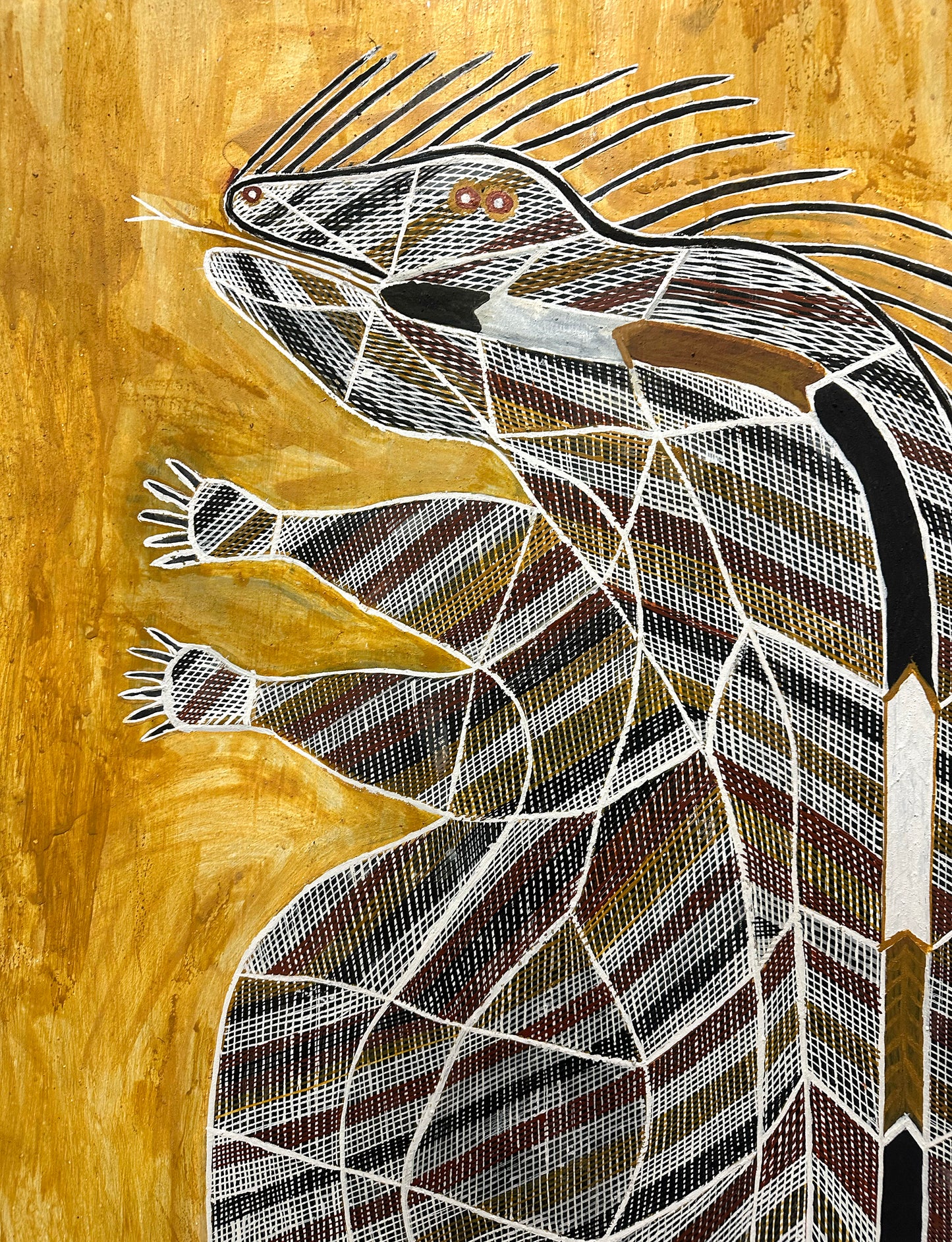 Abraham Mongkorrerre, Ngarrbek (Echidna) Bark painting