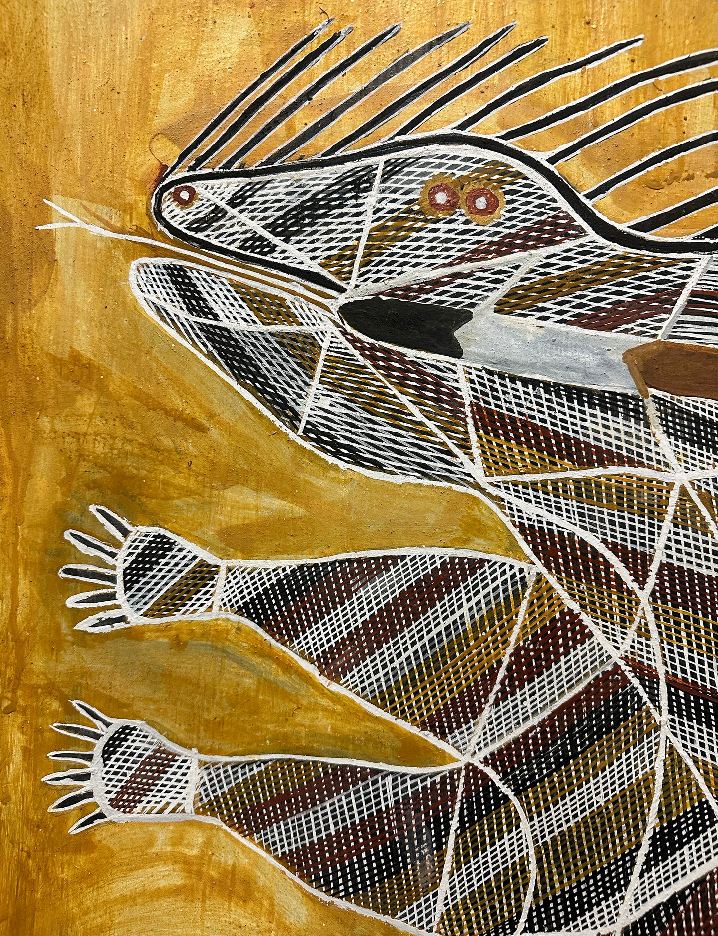 Abraham Mongkorrerre, Ngarrbek (Echidna) Bark painting