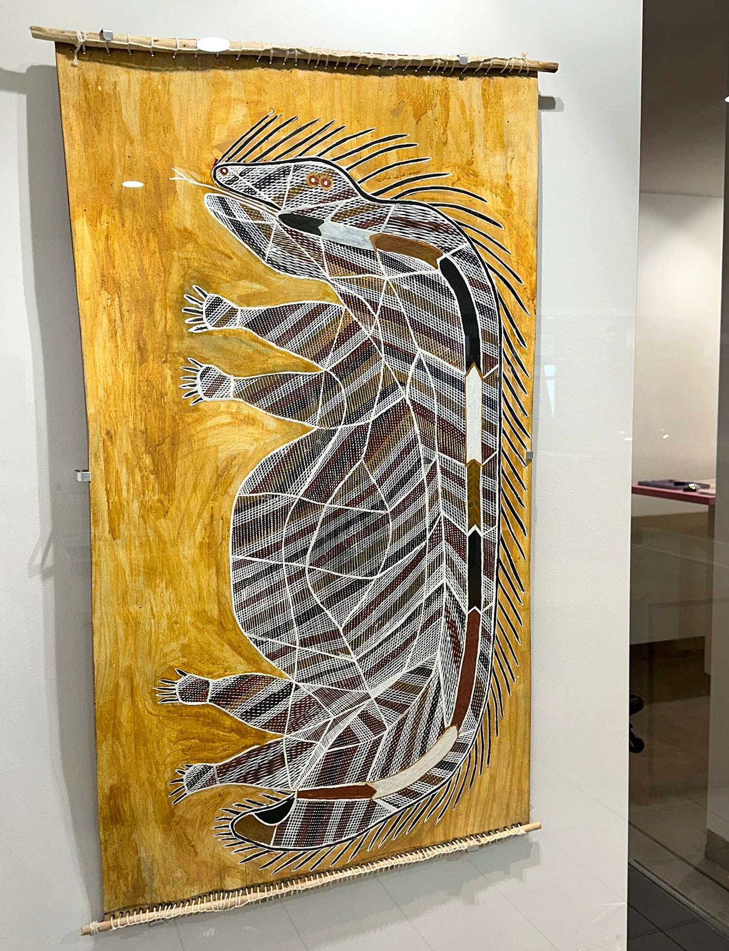 Abraham Mongkorrerre, Ngarrbek (Echidna) Bark painting