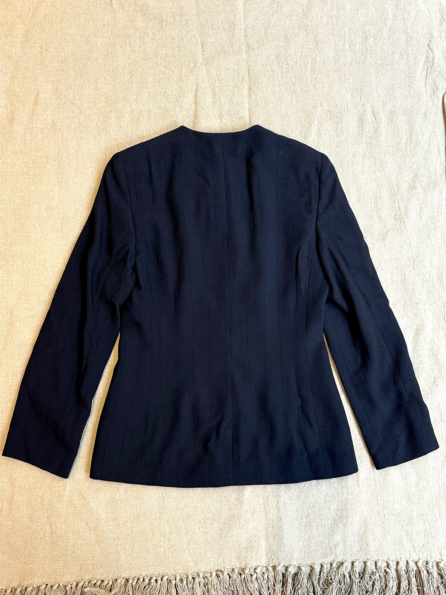 Viv, Giorgio Armani navy skirt suit