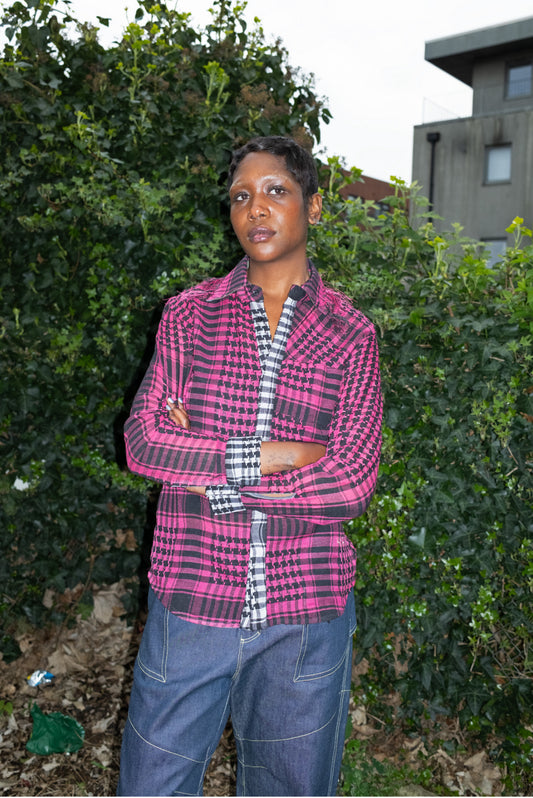 paria /FARZANEH, KEFFIYEH SHIRT - Sour Cherry