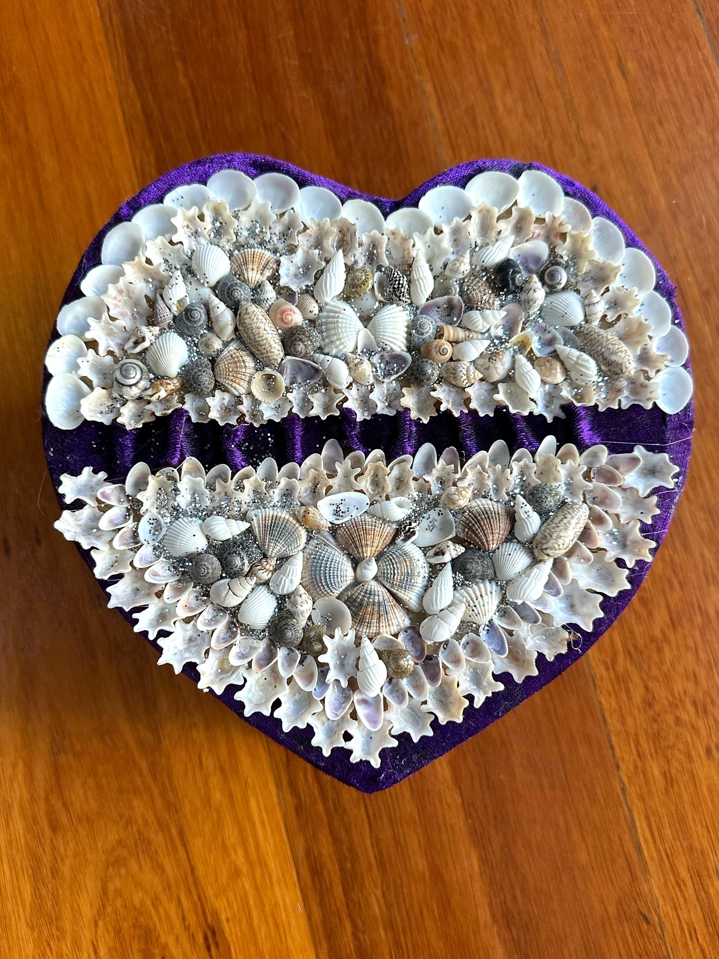 Aunty Marilyn Russell, Shellwork Dark purple jewellery box