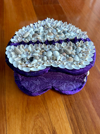 Aunty Marilyn Russell, Shellwork Dark purple jewellery box