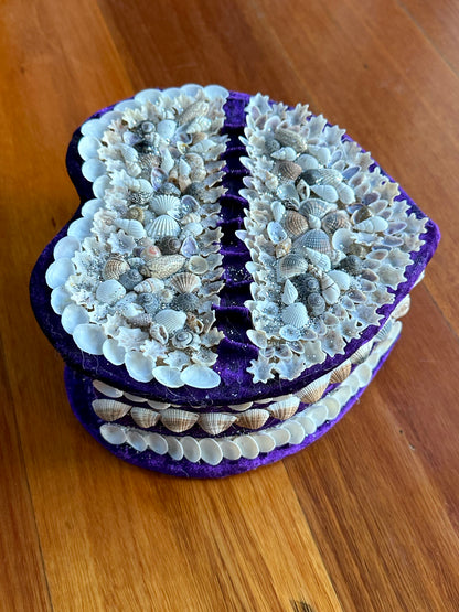 Aunty Marilyn Russell, Shellwork Dark purple jewellery box