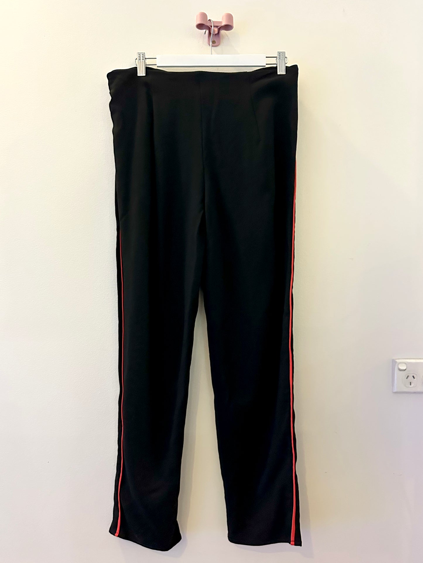 Treasure, Georgio Amani Black pants with red stripe