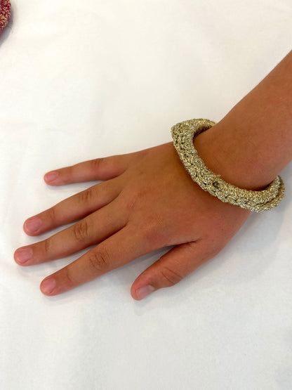 Nicole Barakat, Vintage raffia and gold lamé bangle
