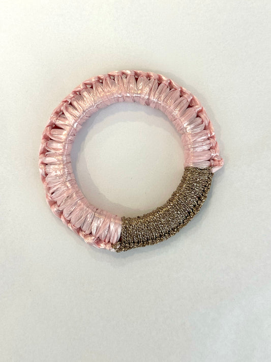 Nicole Barakat, Vintage raffia and gold lamé bangle