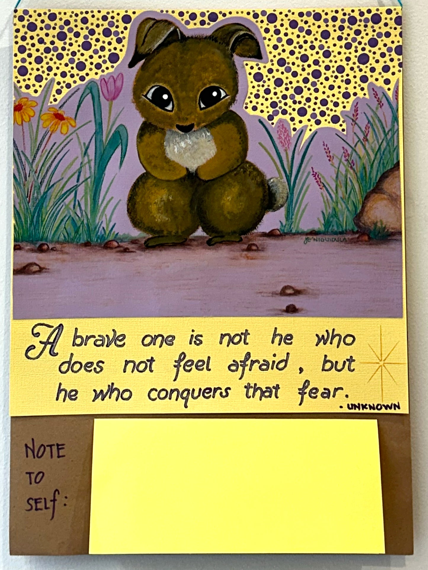 Artist from Dillwynia Correctional Centre, A brave one is not he who does not feel afraid, but he who conquers that fear