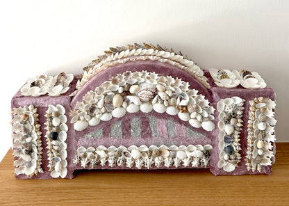 Aunty Marilyn Russell,  Shellwork harbour bridge (mauve)