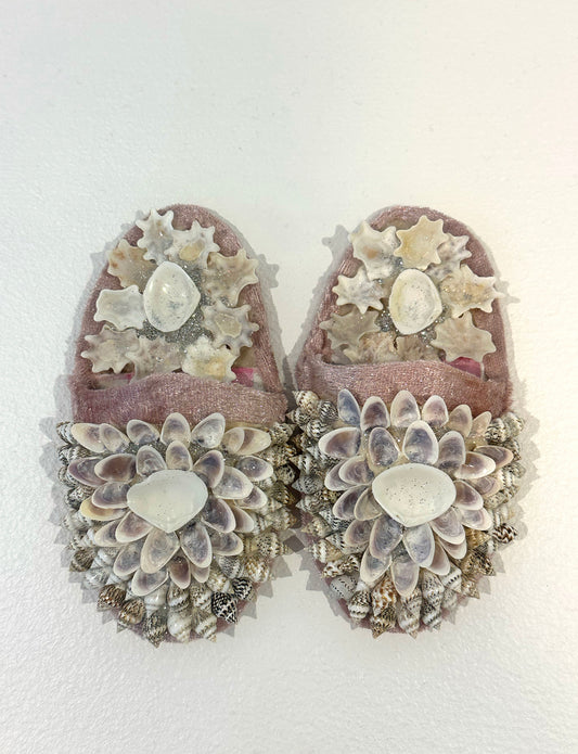 Aunty Marilyn Russell, Pink shellwork slippers