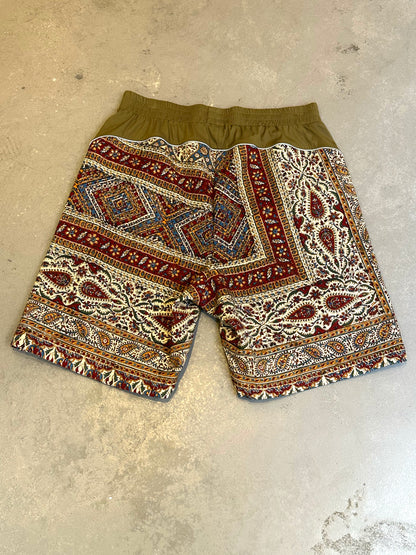 paria /FARZANEH, Ghalamkar print shorts khaki cotton V2