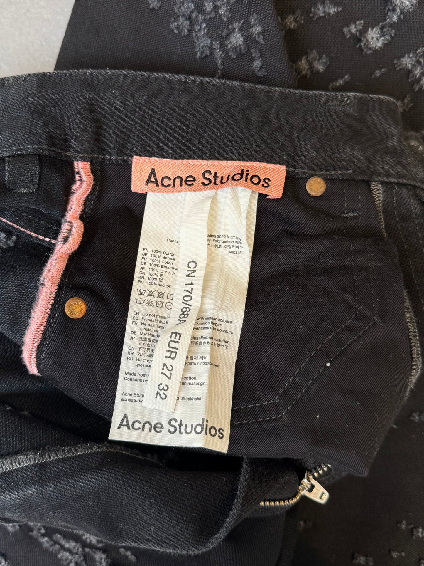 Raed Hanifie, Acne Studios distressed jeans