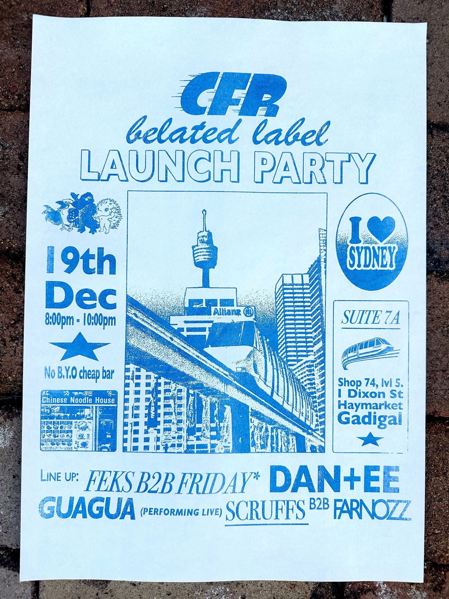 Suite7a, CFR label launch party, Limited edition poster!