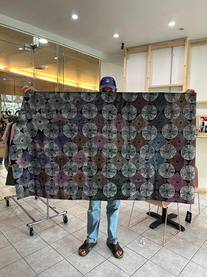 Joy Garlbin, Bush flowers lino print fabric