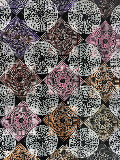 Joy Garlbin, Bush flowers lino print fabric