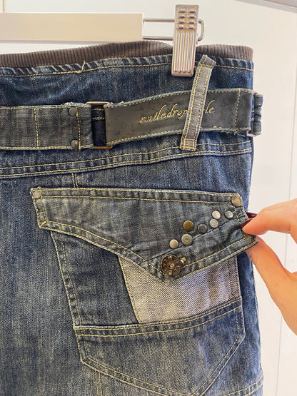 Treasure, patchwork denim skirt