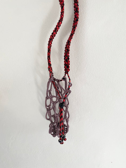 Amihan Aquilizan, bottle bag pink/red/black