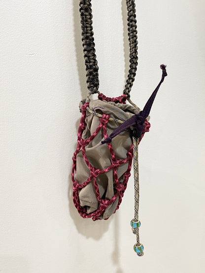 Amihan Aquilizan, bottle bag maroon/brown/tan