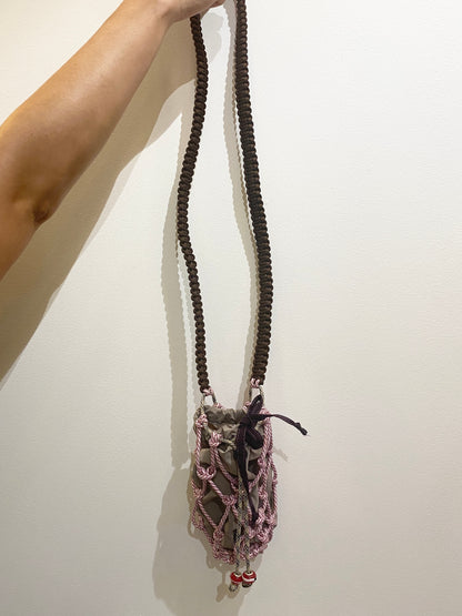 Amihan Aquilizan, bottle bag pink/brown/tan