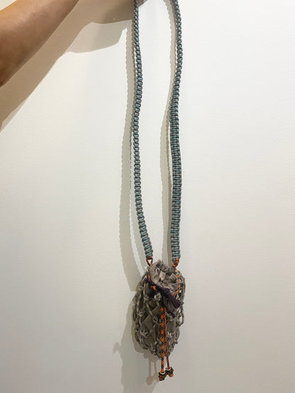 Amihan Aquilizan, bottle bag blue/tan/orange