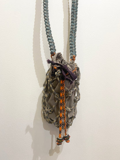 Amihan Aquilizan, bottle bag blue/tan/orange