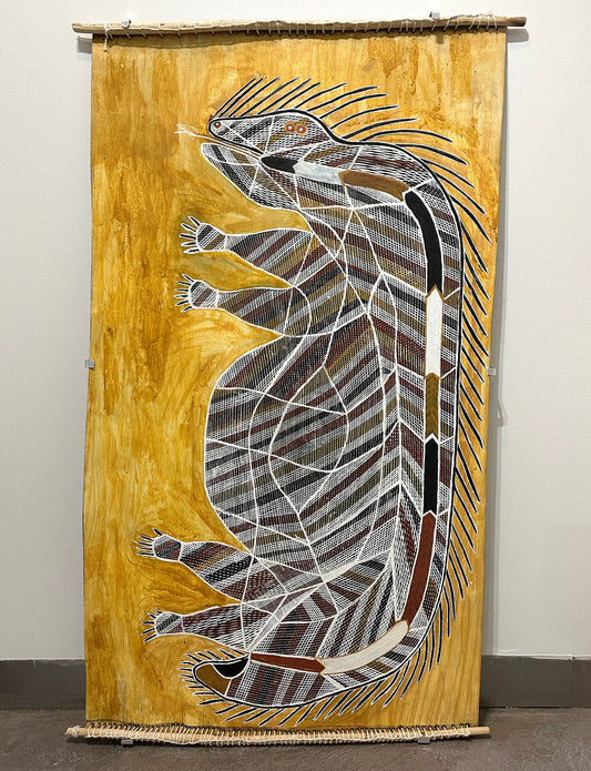 Abraham Mongkorrerre, Ngarrbek (Echidna) Bark painting