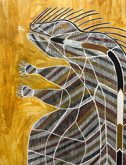 Abraham Mongkorrerre, Ngarrbek (Echidna) Bark painting