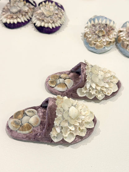 Aunty Marilyn Russell, Mauve shellwork slippers
