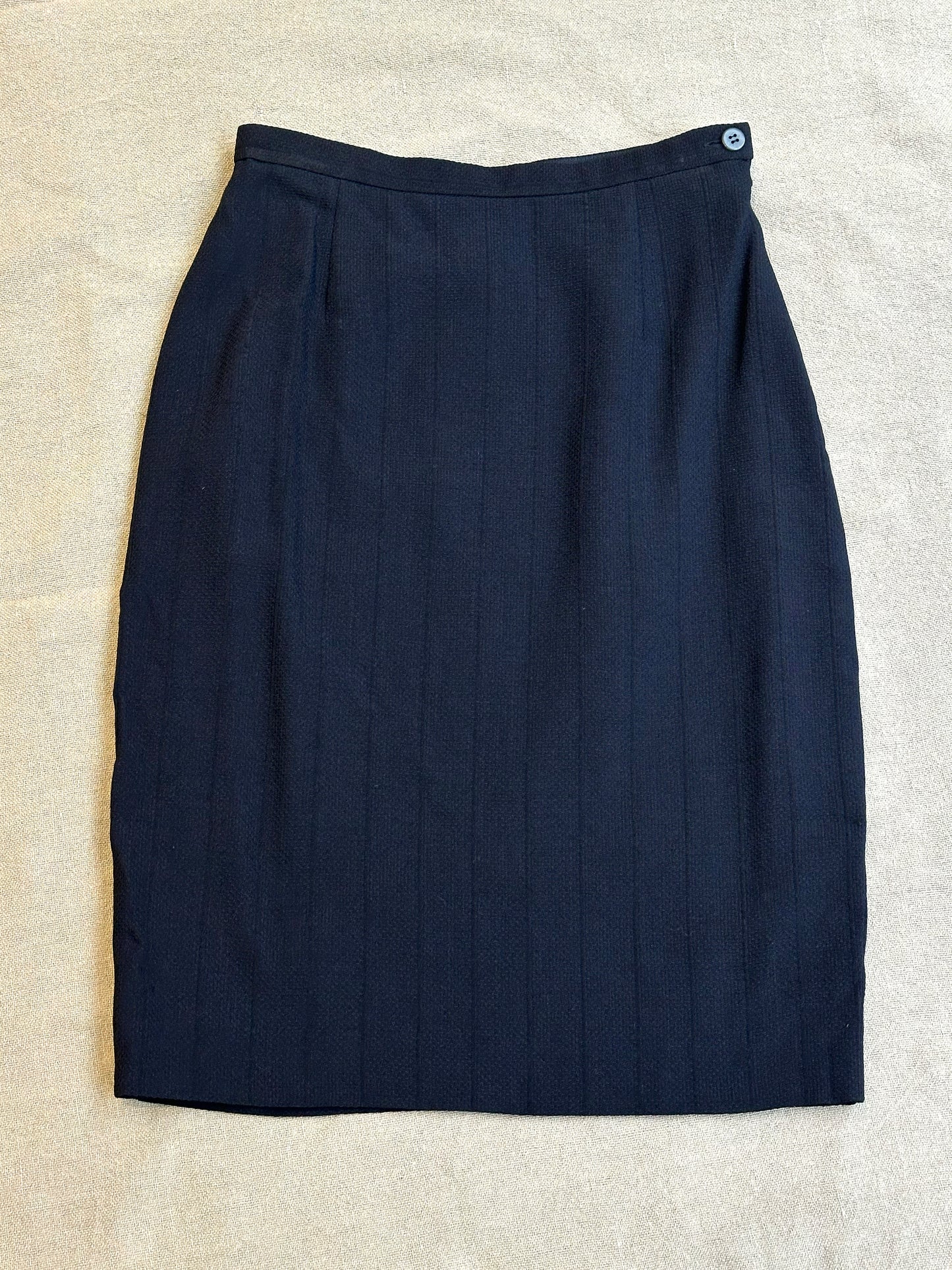 Viv, Giorgio Armani navy skirt suit