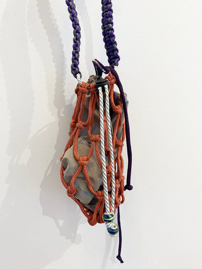 Amihan Aquilizan, cross body bottle bag orange/purple/grey