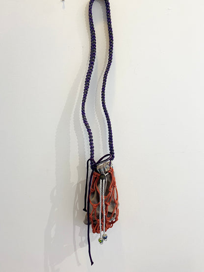 Amihan Aquilizan, cross body bottle bag orange/purple/grey