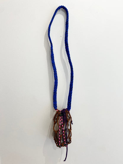 Amihan Aquilizan, cross body bottle bag pink/brown/blue