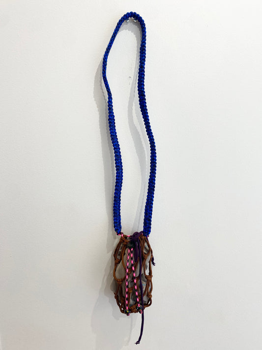 Amihan Aquilizan, cross body bottle bag pink/brown/blue