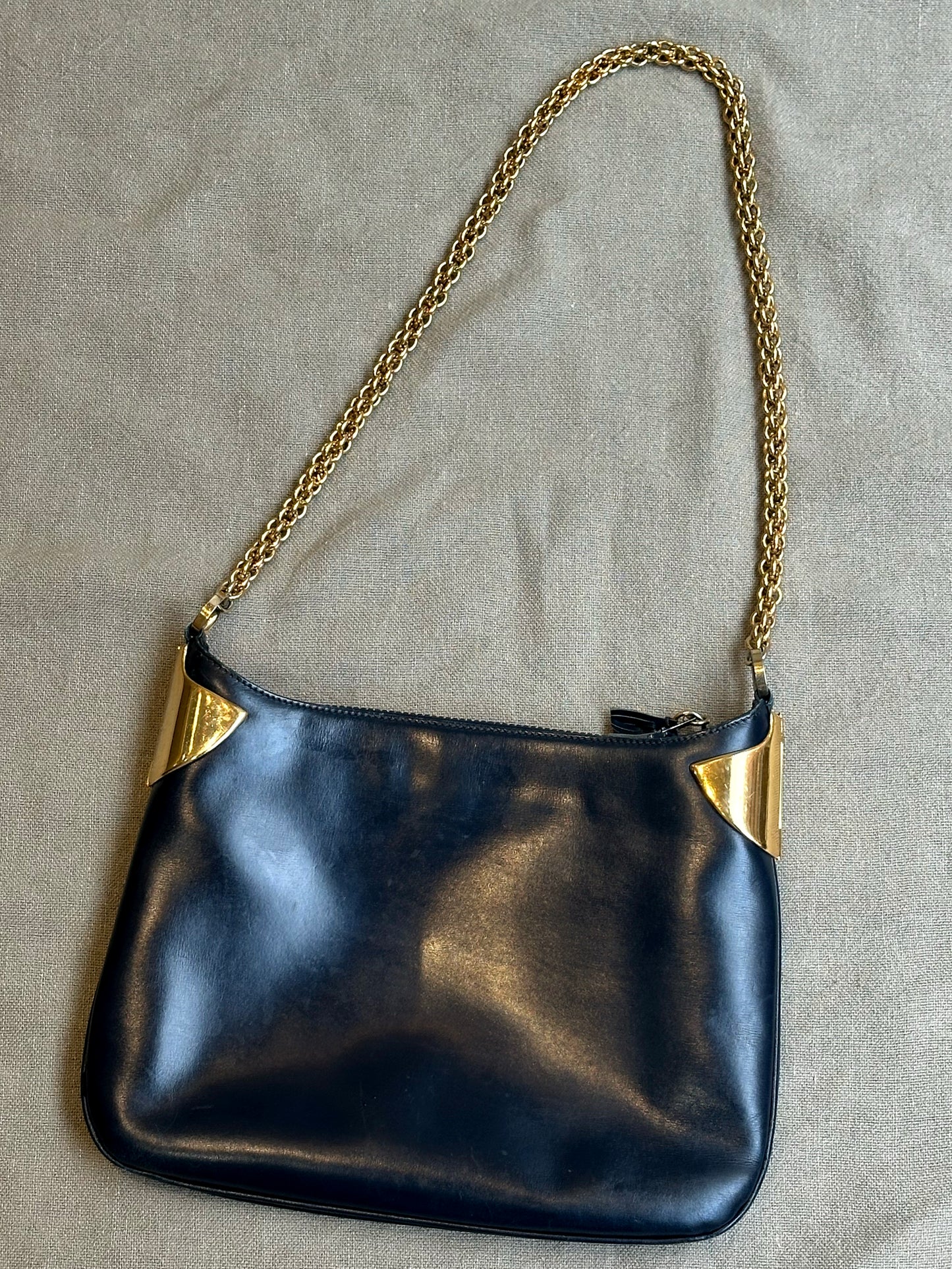 Viv, Gucci blue and gold handbag