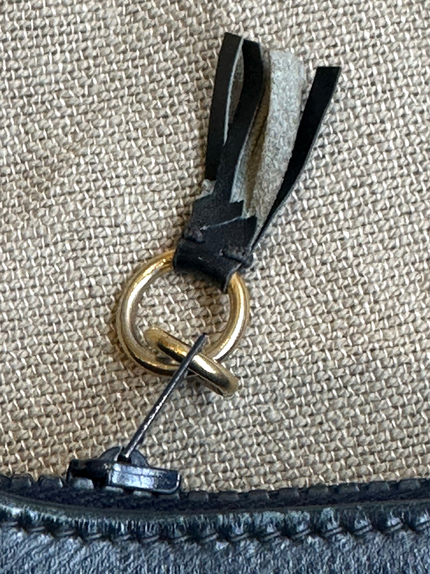 Viv, Gucci blue and gold handbag