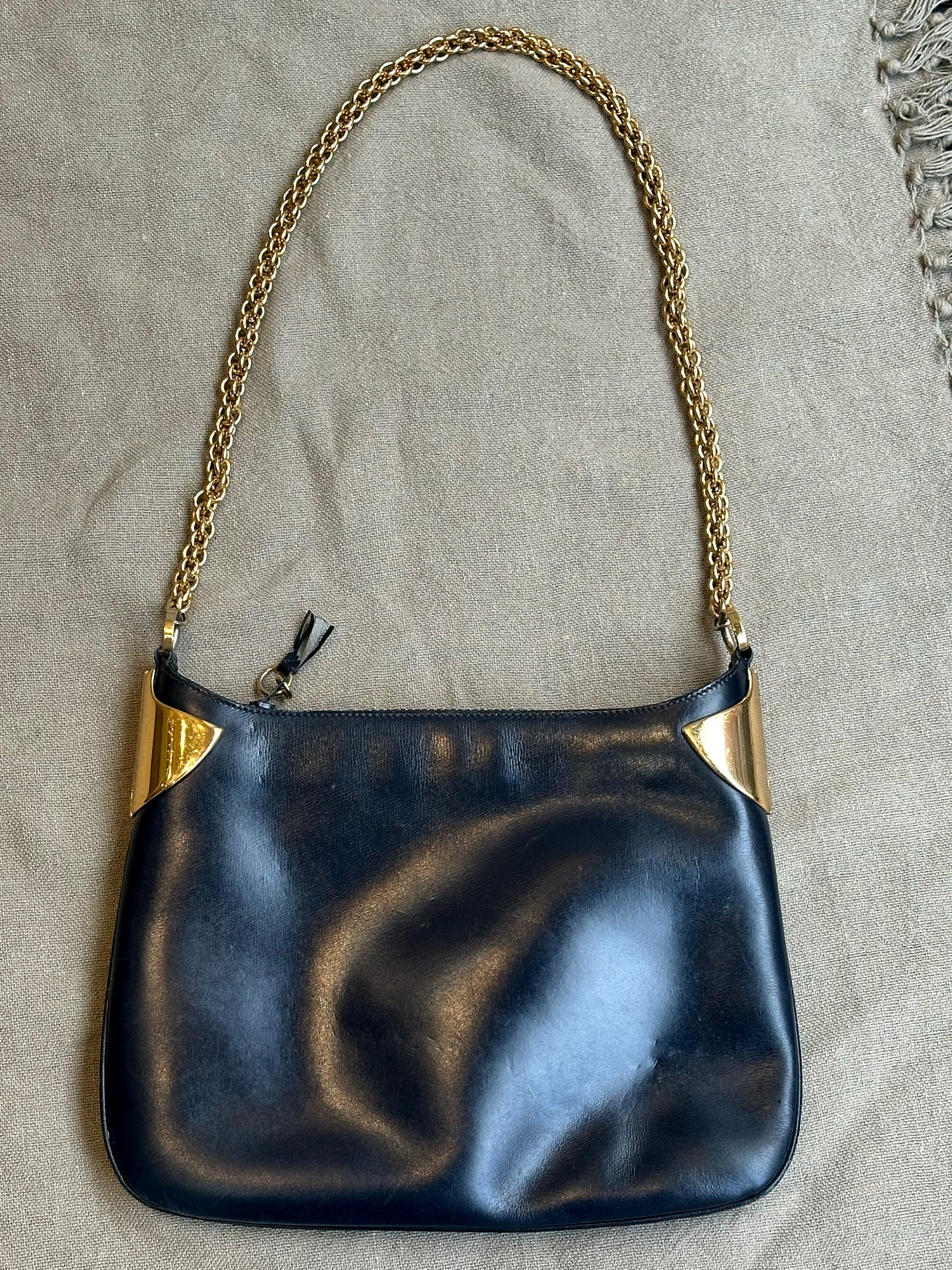 Viv, Gucci blue and gold handbag
