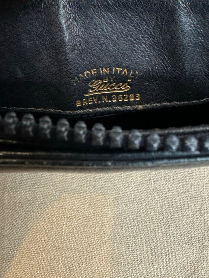 Viv, Gucci blue and gold handbag