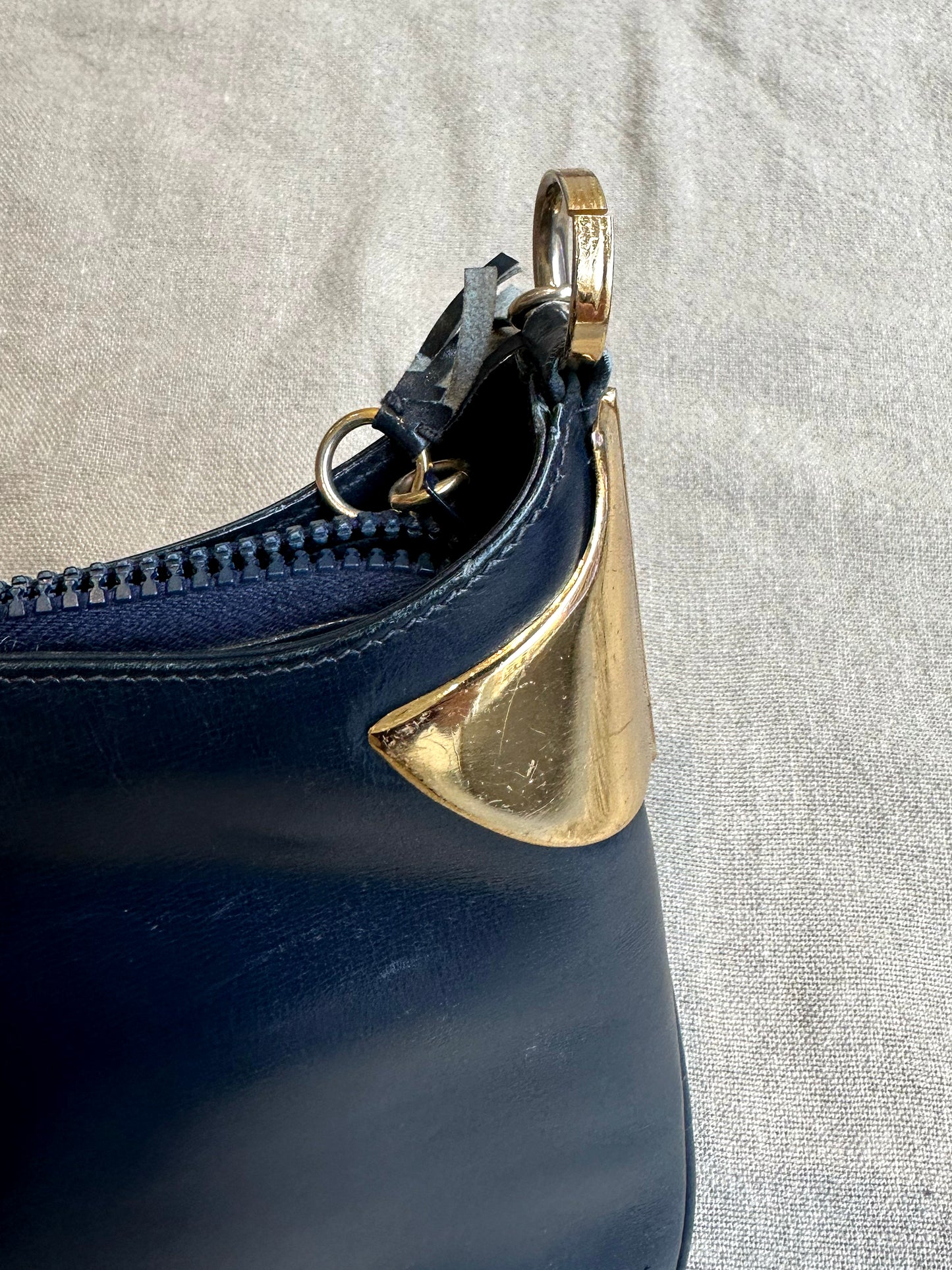 Viv, Gucci blue and gold handbag