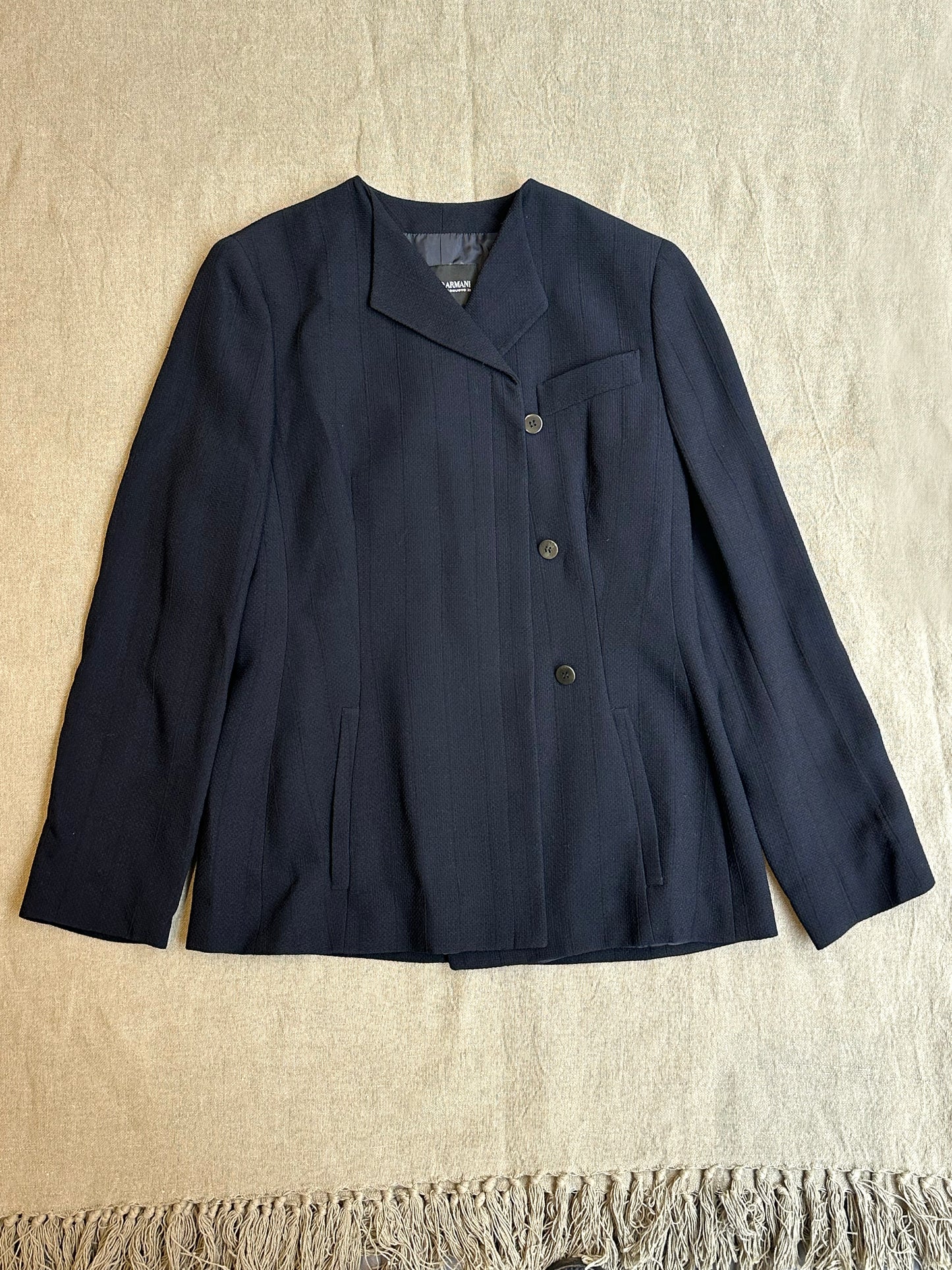 Viv, Giorgio Armani navy skirt suit