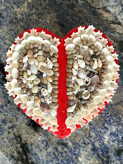 Aunty Marilyn Russell, Shellwork Red jewellery box