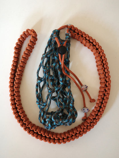 Amihan Aquilizan, cross body bottle bag orange/blue/grey