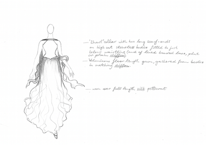 Gary Lee, Original fashion sketch from the 1980s #5 with Madagaskan pink mountboard