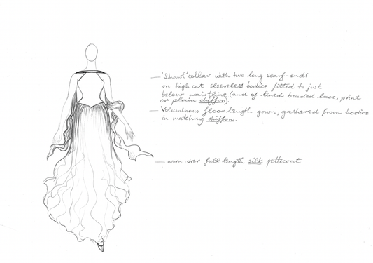 Gary Lee, Original fashion sketch from the 1980s #5 with Madagaskan pink mountboard