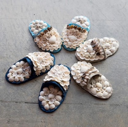 Aunty Marilyn Russell,  Maroon shellwork slippers